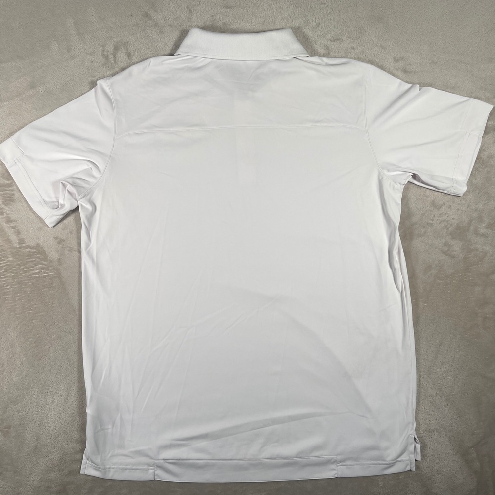 Adidas Golf Polo Shirt Performance Mens Large White Retro Logo Short Sleeve - Picture 7 of 9
